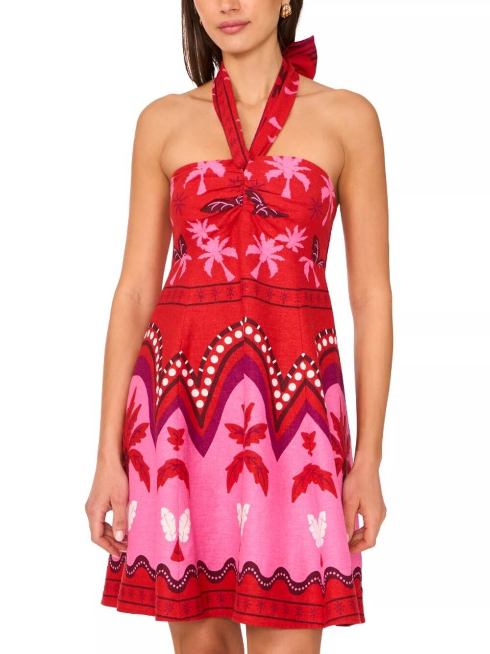 1.STATE Women's Center-Halter Mini Dress Poins Etta